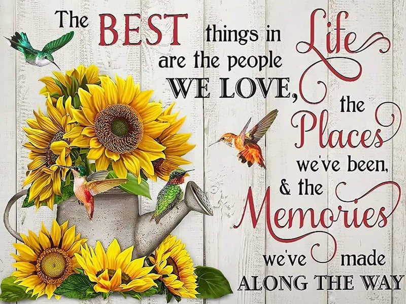 HOIYLDS Sunflower Diamond Painting Kits for Adults - Inspirational Diamond Art Kits for Adults Beginner  DIY Full Drill Diamond Dots Paintings with Diamonds 5D Gem Art and Crafts for Adults Home Wall Decor - Image 1